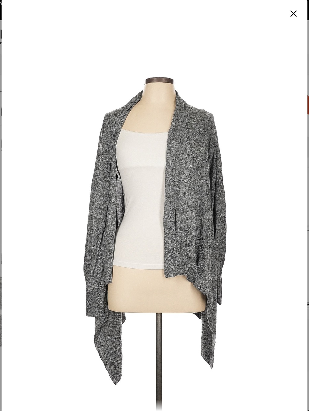 Express Gray Open-Front Waterfall Cardigan